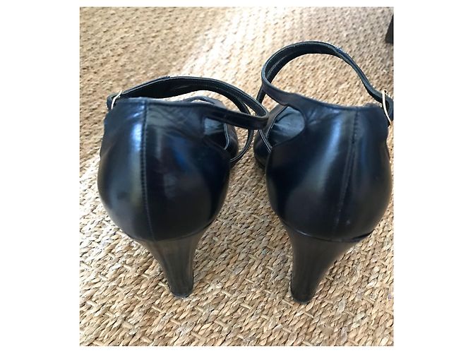 Vintage-Lanvin-Lederpumps Dunkelblau - Ansicht 3