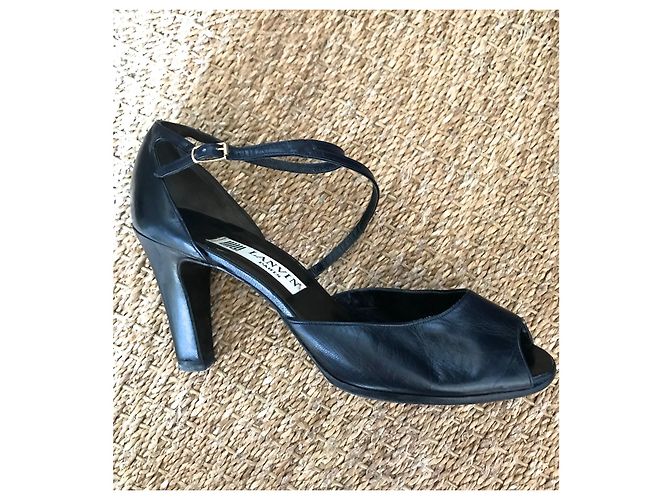 Vintage-Lanvin-Lederpumps Dunkelblau - Ansicht 6