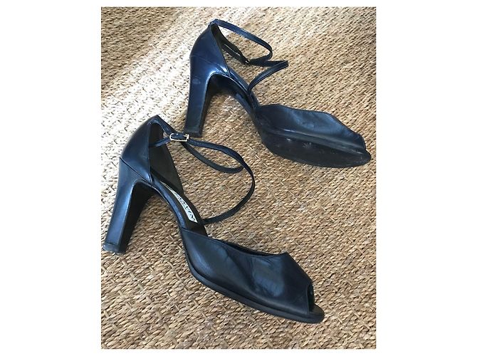 Vintage-Lanvin-Lederpumps Dunkelblau - Ansicht 7