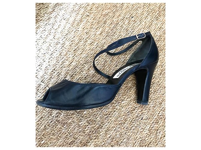 Vintage-Lanvin-Lederpumps Dunkelblau - Ansicht 9