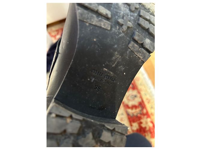Stivaletti Biker Miu Miu in pelle nera Nero - vista 4