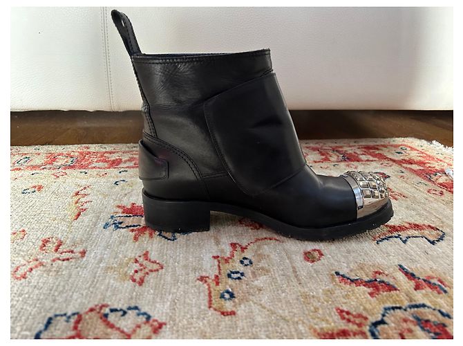 Stivaletti Biker Miu Miu in pelle nera Nero - vista 8