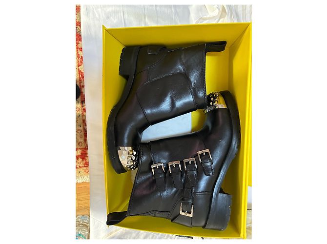Stivaletti Biker Miu Miu in pelle nera Nero - vista 9