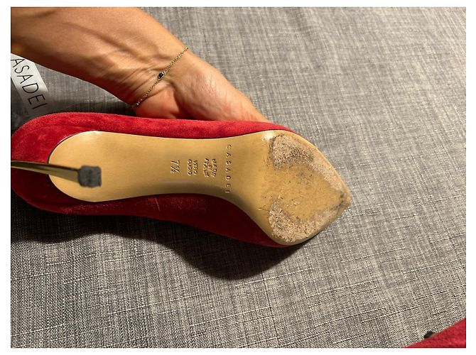 Casadei Blade Pumps Rot Samt Goldener Absatz - Ansicht 4