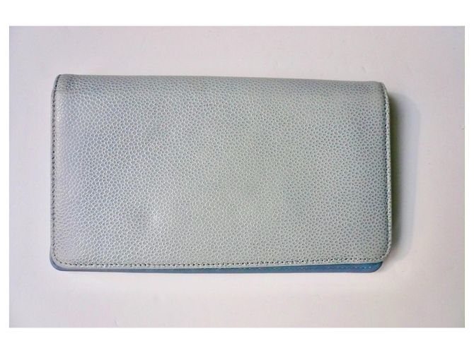 CHANEL Long sky blue caviar leather wallet Good condition Light blue - view 3