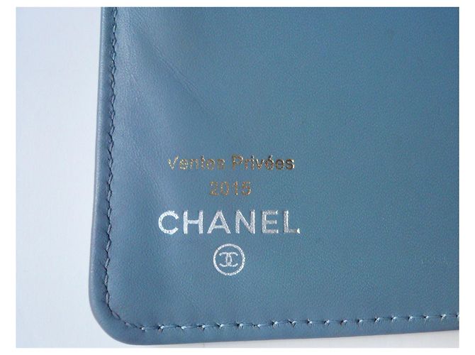 CHANEL Long sky blue caviar leather wallet Good condition Light blue - view 5