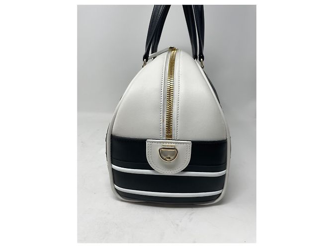 Borsa a mano Christian Dior Bowling Vibe in pelle nero bianco - vista 10