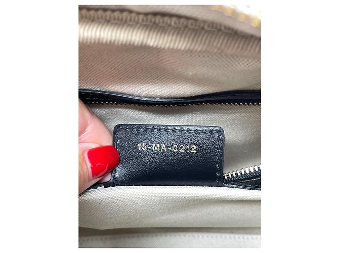 Borsa a mano Christian Dior Bowling Vibe in pelle nero bianco - vista 2