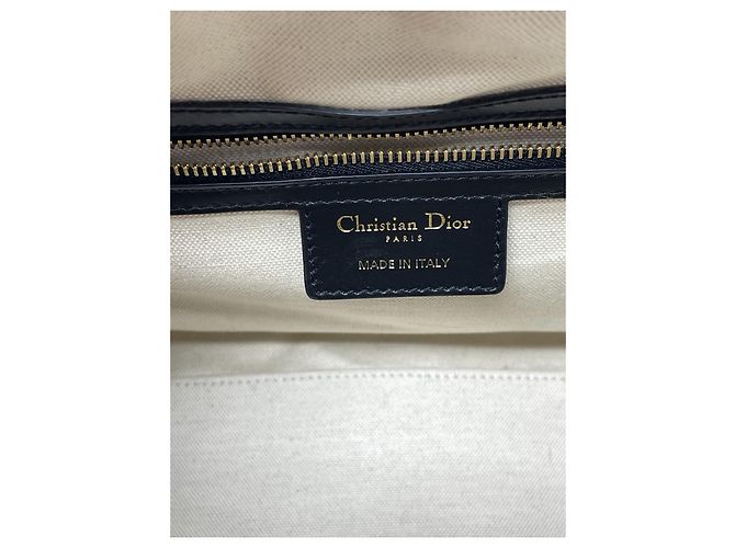 Borsa a mano Christian Dior Bowling Vibe in pelle nero bianco - vista 3
