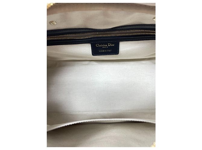 Borsa a mano Christian Dior Bowling Vibe in pelle nero bianco - vista 4