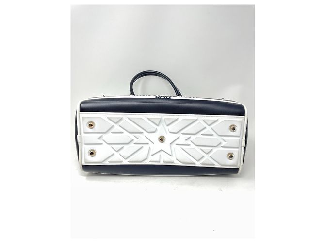 Borsa a mano Christian Dior Bowling Vibe in pelle nero bianco - vista 6