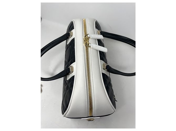 Borsa a mano Christian Dior Bowling Vibe in pelle nero bianco - vista 7