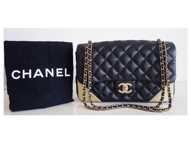 Timeless Chanel Classic mittlere Tasche Schwarz - Ansicht 10