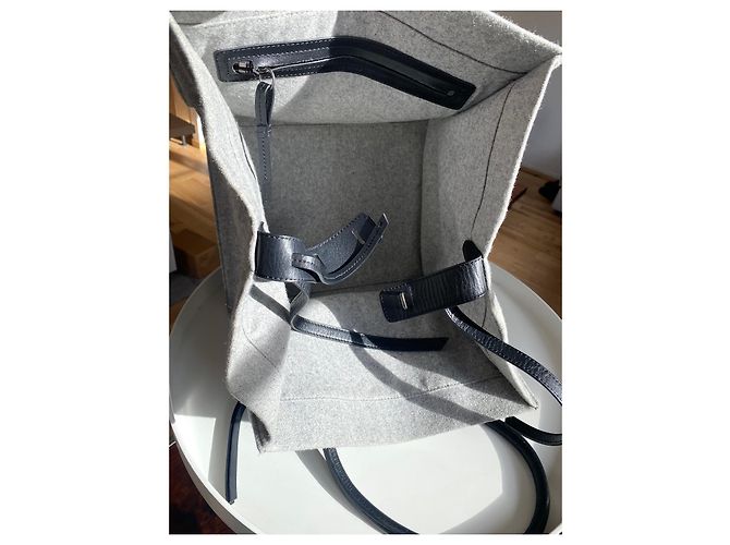 Borsa Céline Phantom Luggage in lana e pelle nera Nero Grigio - vista 5