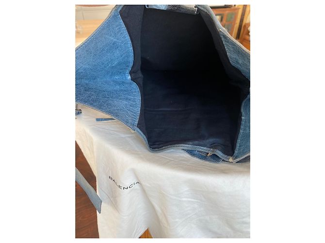 Borsa Balenciaga in pelle blu grigio - vista 9