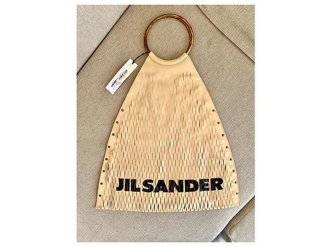 Borsa Jil Sander in pelle beige - vista 2