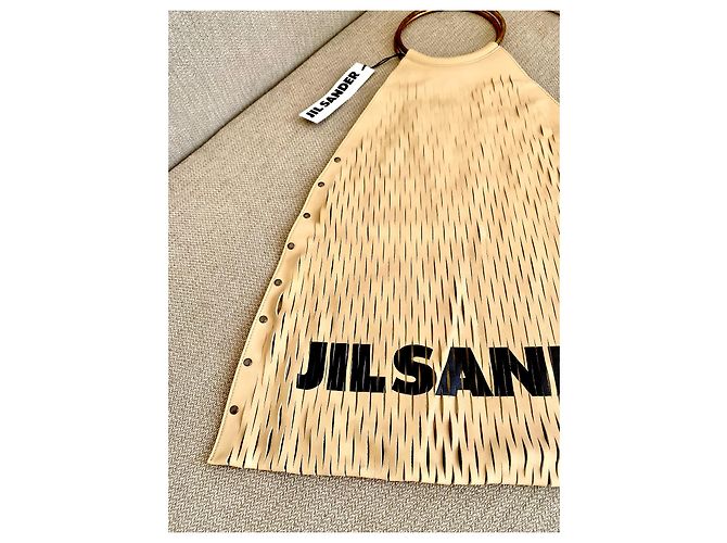 Borsa Jil Sander in pelle beige - vista 4