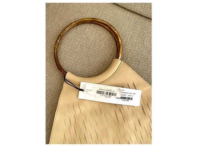 Borsa Jil Sander in pelle beige - vista 5