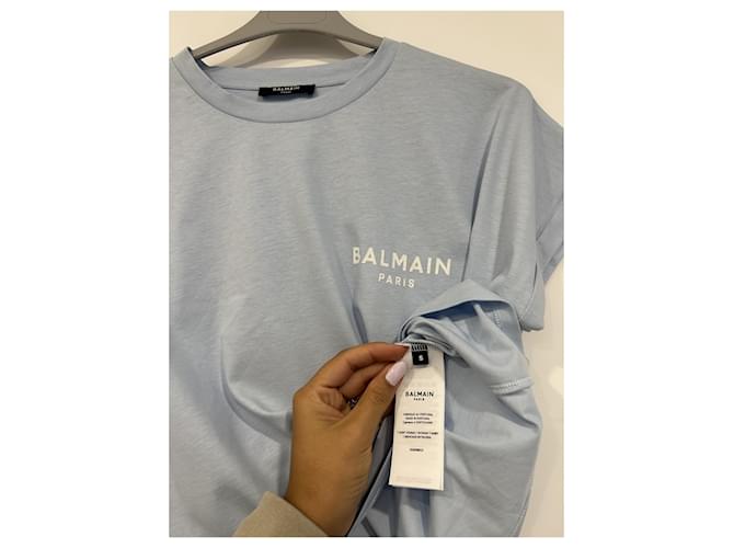 Top Balmain de algodón azul claro - vista 2