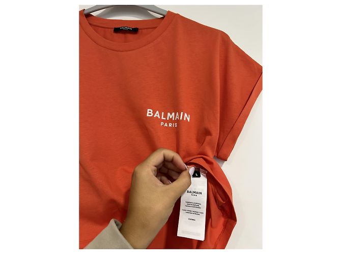 Top Balmain de algodão laranja - vista 2