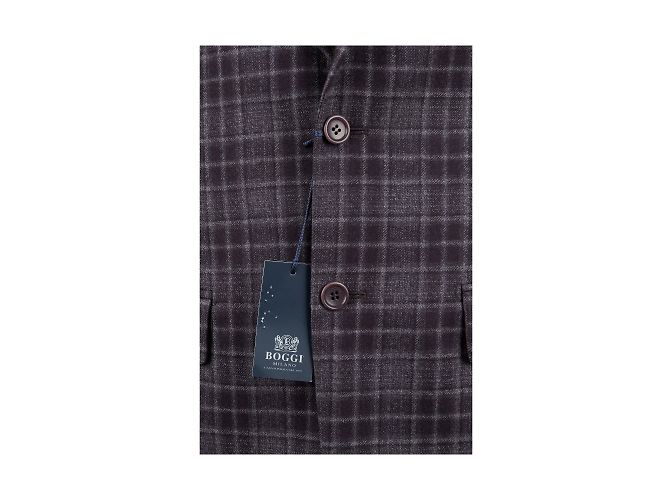 Autre Marque Boggi Plaid Wool Jacket Purple - view 3