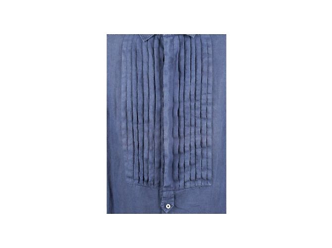 Autre Marque Camicia Bagutta con Pieghe Blu - vista 3