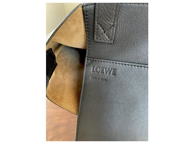 Loewe Dragon Einkaufstasche aus schwarzem genarbtem Leder - Ansicht 4