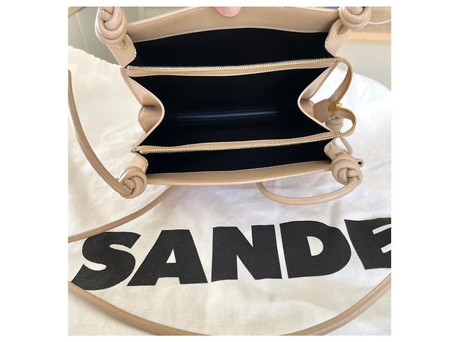 Borsa a mano Jil Sander Giro in pelle beige - vista 10
