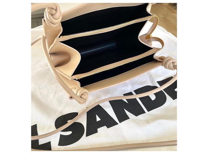 Borsa a mano Jil Sander Giro in pelle beige - vista 2