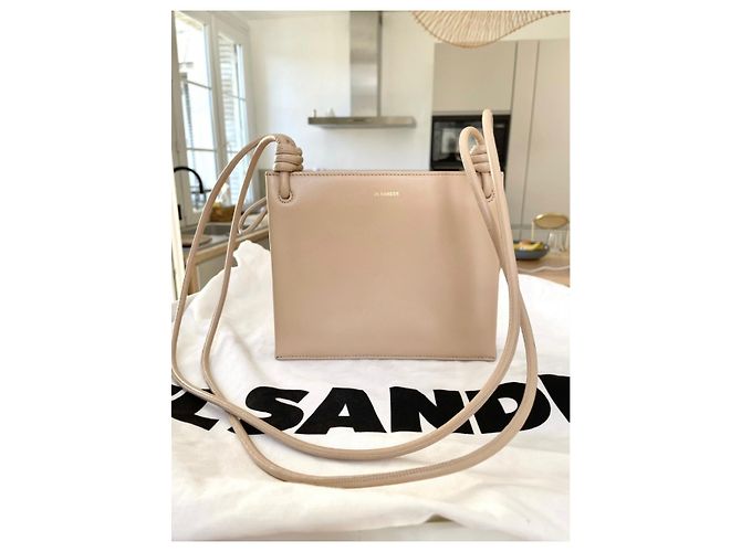 Borsa a mano Jil Sander Giro in pelle beige - vista 3