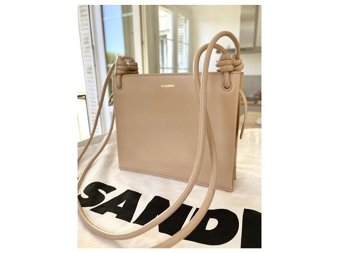 Borsa a mano Jil Sander Giro in pelle beige - vista 4