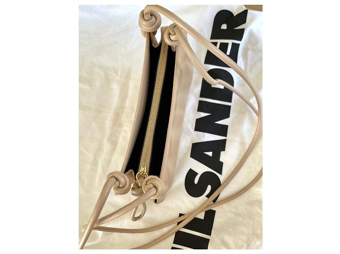 Borsa a mano Jil Sander Giro in pelle beige - vista 9
