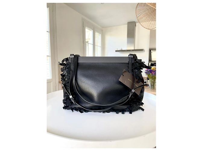 Bolso Bottega Veneta Frangia de cuero negro - vista 2