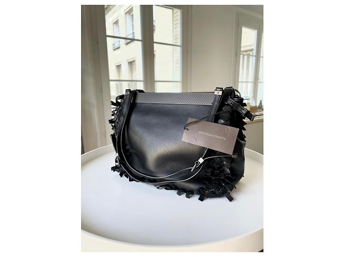 Bolso Bottega Veneta Frangia de cuero negro - vista 3