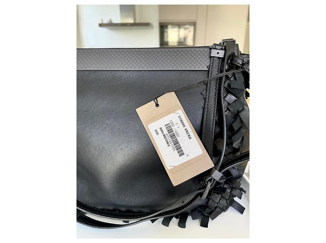 Bolso Bottega Veneta Frangia de cuero negro - vista 4