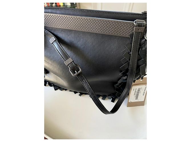Bolso Bottega Veneta Frangia de cuero negro - vista 8