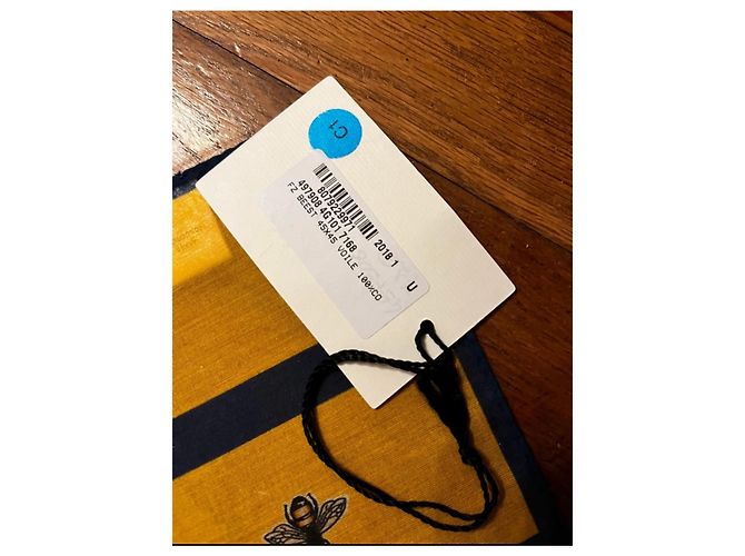 Carré Gucci in cotone blu e giallo - vista 4