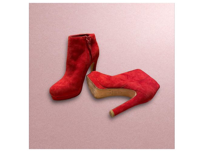 Botines Ash de ante rojo talla 38 Roja - vista 12