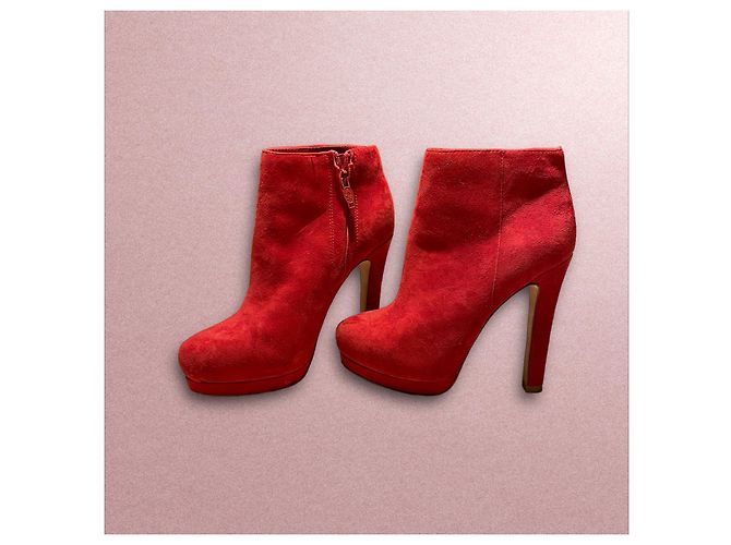 Botines Ash de ante rojo talla 38 Roja - vista 2