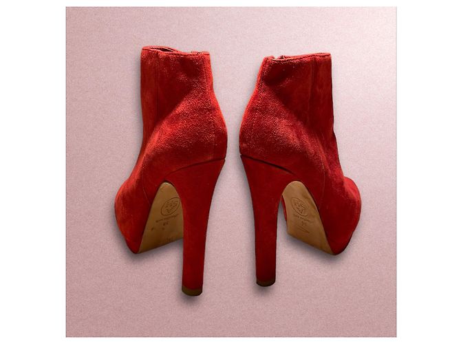 Botines Ash de ante rojo talla 38 Roja - vista 3
