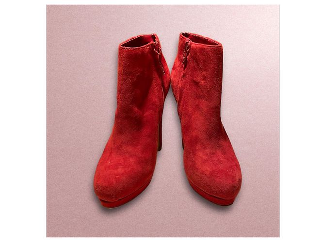 Botines Ash de ante rojo talla 38 Roja - vista 4