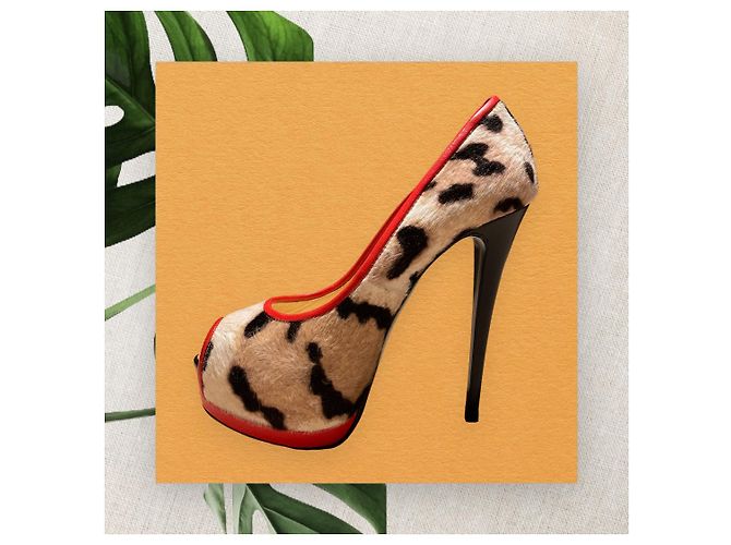 Décolleté Giuseppe Zanotti Leopardate Peep Toe 38.5 Stampa leopardo - vista 3