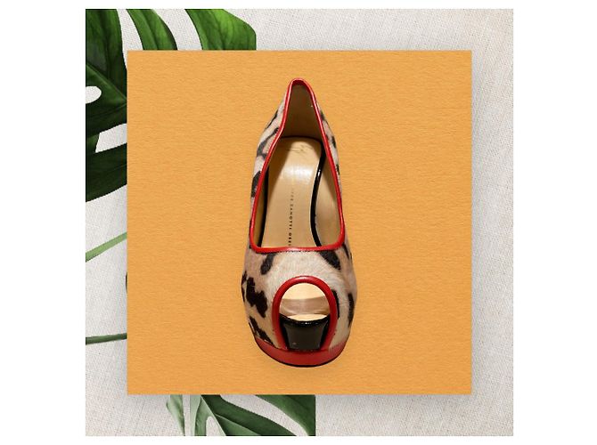 Décolleté Giuseppe Zanotti Leopardate Peep Toe 38.5 Stampa leopardo - vista 4