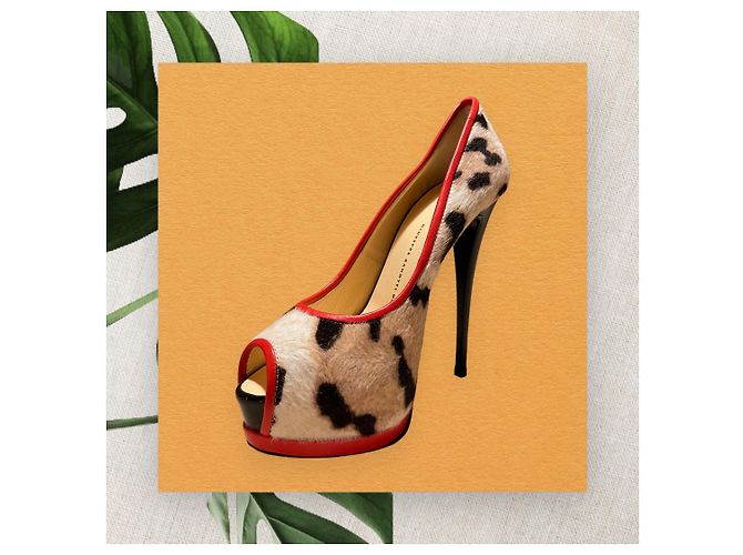 Décolleté Giuseppe Zanotti Leopardate Peep Toe 38.5 Stampa leopardo - vista 5
