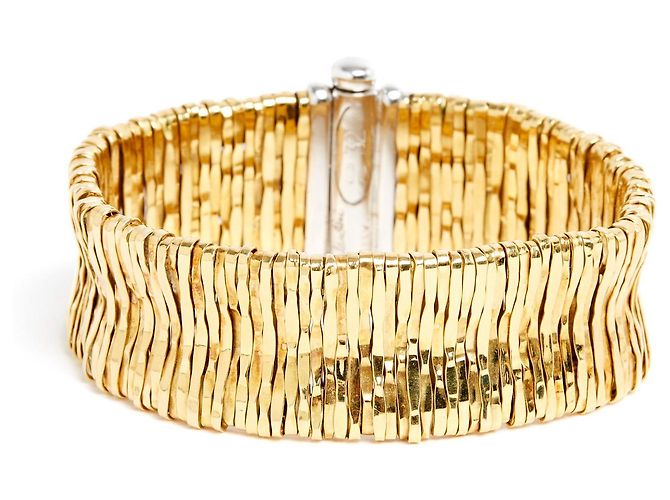 Autre Marque Bracciale Orlandini Maglia in Oro Giallo e Diamanti - vista 2