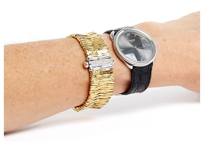 Autre Marque Bracciale Orlandini Maglia in Oro Giallo e Diamanti - vista 7