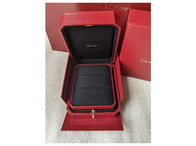 Cartier Anel de noivado de casamento saco de papel caixa interna e externa Vermelho - vista 2