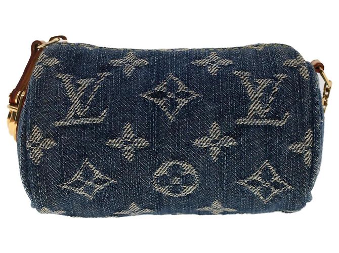 LOUIS VUITTON Monogram Denim Trousse Speedy Pochette Bleu M95082 Auth LV 49707A - vue 13
