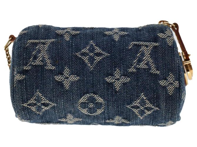 LOUIS VUITTON Monogram Denim Trousse Speedy Pochette Bleu M95082 Auth LV 49707A - vue 2