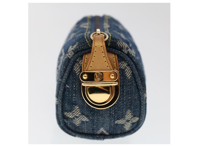LOUIS VUITTON Monogram Denim Trousse Speedy Pochette Bleu M95082 Auth LV 49707A - vue 3